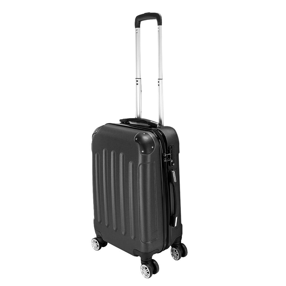 3-Piece Travel Lightweight Suitcases, ABS Trolley Case (20"/24"/28"), with Rolling Wheels, Lightweight, Large Capacity, Suitable for Travel, Black