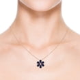 thumbnail image 4 of ANGARA Natural 2.4 ct Blue Sapphire Flower Cluster Pendant with Diamond in 14K Rose Gold for Women (Size-6x4mm) | Anniversary, Jewelry Gift for Women | Natural Blue Sapphire Necklace, 4 of 8