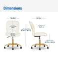 thumbnail image 4 of Mainstays Bouclé Armless Office Chair, Cream, 4 of 9