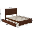 thumbnail image 7 of AFI NoHo Queen Wood Platform Bed with Headboard Footboard & Twin-XL Trundle, Walnut, 7 of 7