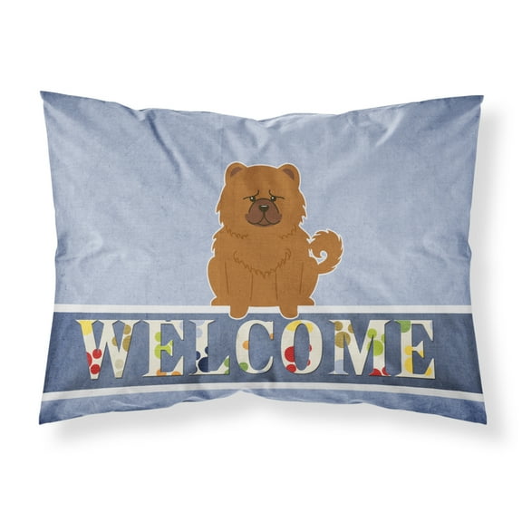 Chow Chow Red Welcome Fabric Standard Pillowcase