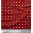 thumbnail image 1 of Soimoi Red polyester Crepe Fabric Blue Star Print Fabric by the Yard 52 Inch Wide, 1 of 3