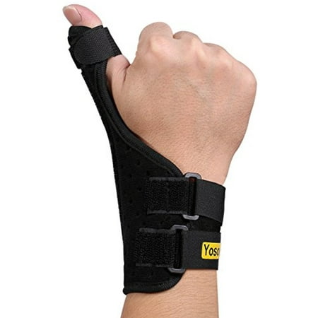 Yosoo Thumb Splint Adjustable Neoprene Hand Thumb Brace Stabilizer Guard Spica Support Your Finger for Arthritis Tendonitis Sprained Thumb Symptoms Broken Hyperextended Thumb, One Size, Unisex,