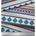 thumbnail image 2 of Soimoi Blue Cotton Duck Fabric Aztec Geometric Decor Fabric Printed Yard 42 Inch Wide, 2 of 3