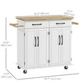 thumbnail image 3 of HOMCOM Kitchen Island on Wheels, Kitchen Cart with Wood Top, 2 Drawers, 3 of 10