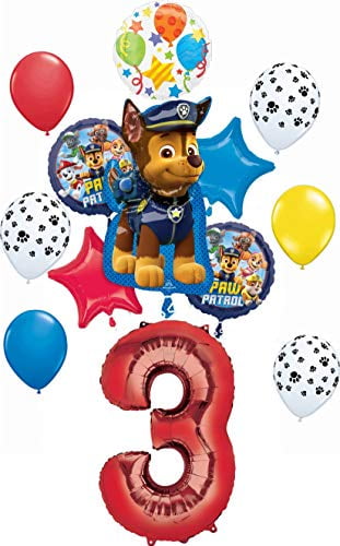 Paw Patrol Pups Party Supplies 3rd Birthday Chase Balloon Bouquet Decorations