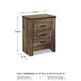 thumbnail image 4 of Bowery Hill Brown Nightstand Rectangular Slim Profile Dual USB Charger 29.88" Unassembled, 4 of 4