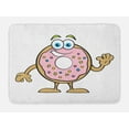 thumbnail image 1 of Smile Bath Mat, Cartoon Style Print of Waving Donut with Colorful Sprinkles Details, Plush Bathroom Decor Mat with Non Slip Backing, 29.5" X 17.5", Rose Multicolor, by Ambesonne, 1 of 2