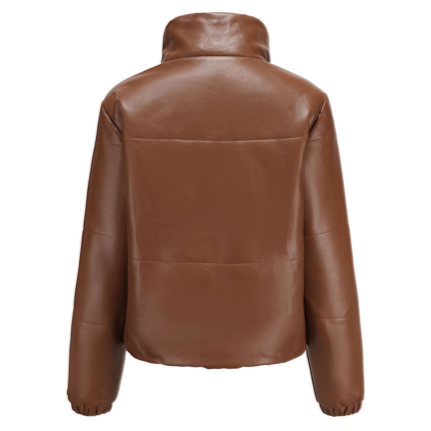 Faux leather puffer jacket - pull&bear
