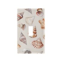 Yayeee Toggle Light Switch Wall Plate 1-Gang 4.5"x2.7" Home Decorative Outlet Cover, Red Watercolor Seashells