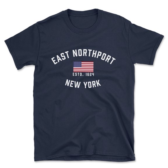 East Northport New York Patriot Men's Cotton T-Shirt