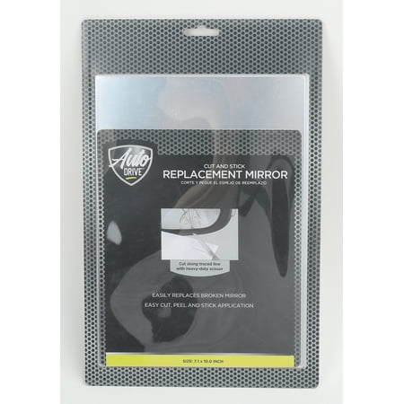 Auto Drive Cut and Stick Replacement Mirror, Super Slim Environmental Plastic, Universal Vehicle, 1.6 oz