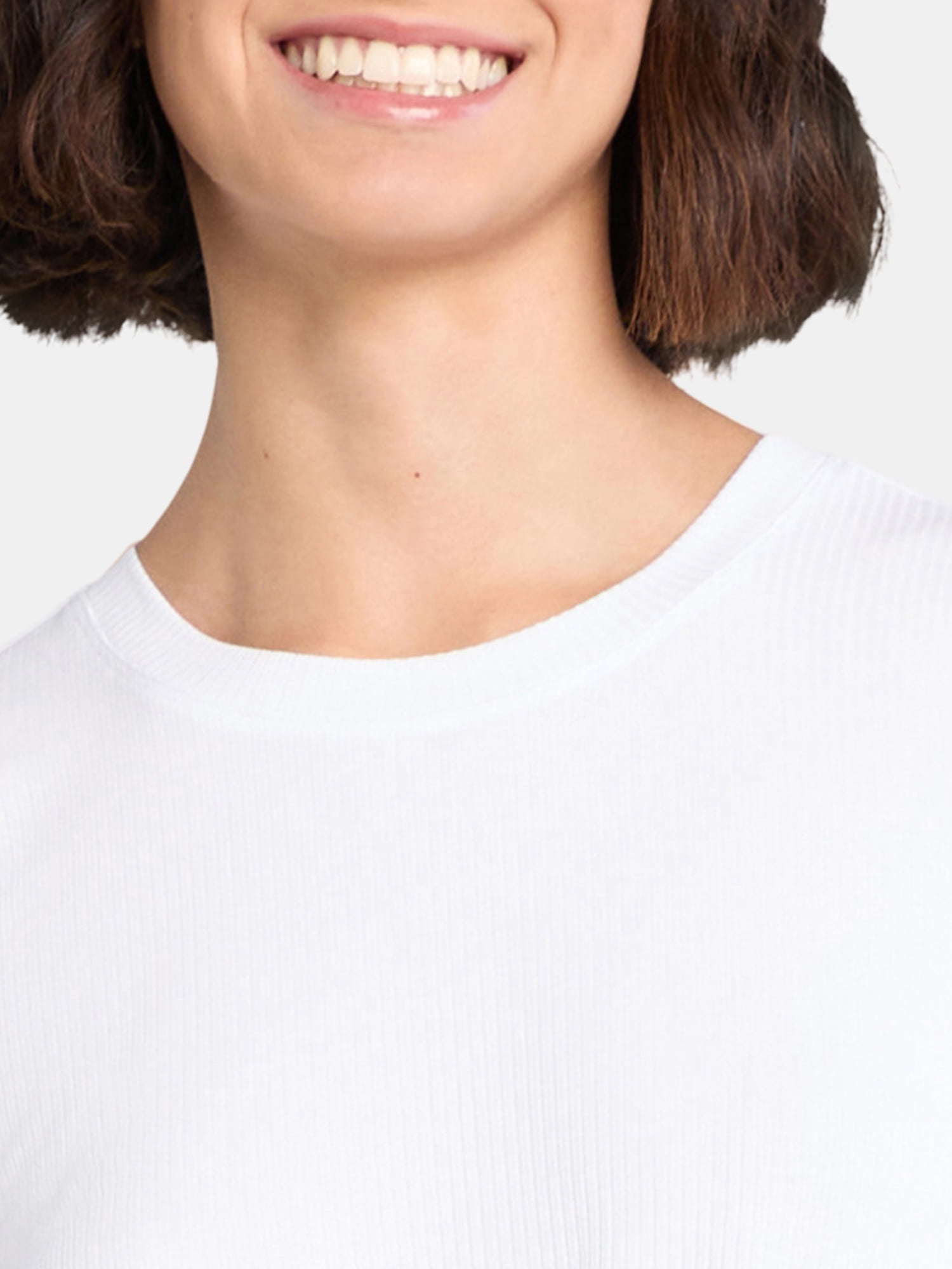 Time and Tru Women's Crew Neck Short Sleeve Flutter Twist Top, Sizes XS-XXXL