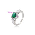 thumbnail image 2 of Anillo Compromiso Promesa Amor Esmeralda y Swarovski Oro Lam blanco 6, 2 of 7