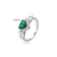thumbnail image 2 of Anillo Compromiso Promesa Amor Esmeralda y Swarovski Oro Lam blanco 6, 2 of 7