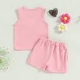 thumbnail image 4 of Okbabeha Toddler Girl Summer Clothes Newborn Sleeveless T-Shirt Shorts Outfits Daddys Girl Sets, 4 of 7