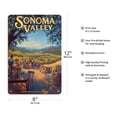 thumbnail image 2 of Sonoma Valley Wineries - Kunde Family Estate - California Vineyards Wine Country Art by Kerne Erickson - 8 x 12 inch Vintage Wood Art Sign, 2 of 4
