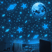 947pcs Glow in the Dark Stars for Ceiling, Luminous Stars and Moon Wall Decals, Kids Room Decor