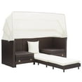 thumbnail image 4 of vidaXL 3 Seater Sofa Convertible Sleeper Sofa Bed with Cushions PE Rattan, 4 of 26