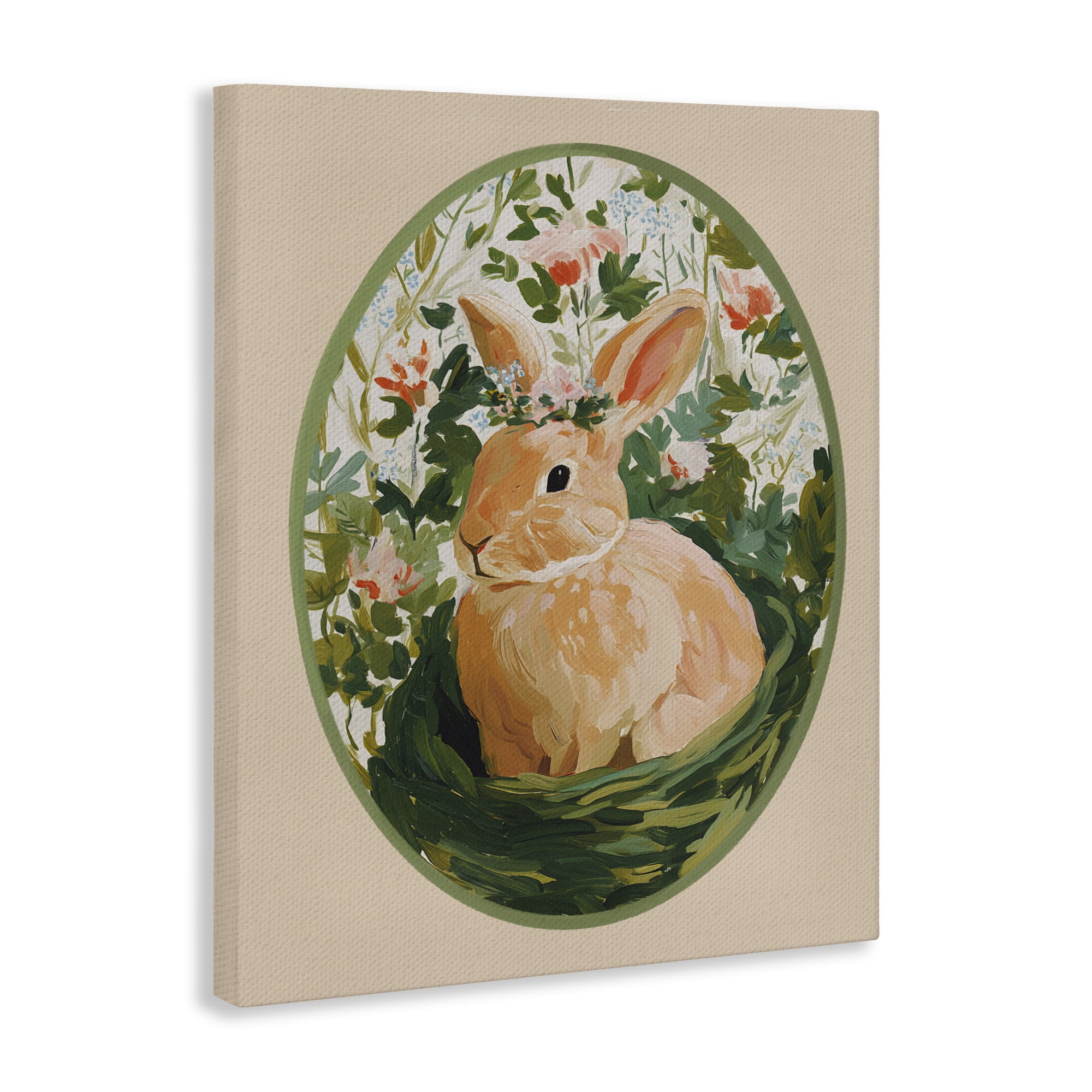 Stupell Industries Bloom Nest Bunny Canvas Wall Art, design by Yen