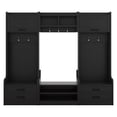 thumbnail image 4 of Tcbosik 70" Hall Tree with 4 Drawers, 4-in-1 Detachable Coat Rack with Shoe Bench and 7 Hanging Hooks, Multi-Functional Entryway Storage Cabinet with Open Shelves for Hallway, Living Room, Black, 4 of 10