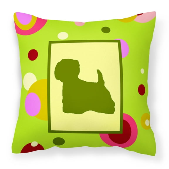 Carolines Treasures CK1065PW1414 Westie Decorative   Canvas Fabric Pillow 14Hx14W multicolor