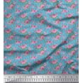 thumbnail image 1 of Soimoi Cotton Duck Fabric Stripe,Leaves & Peony Floral Printed Fabric 1 Yard 42 Inch Wide, 1 of 3