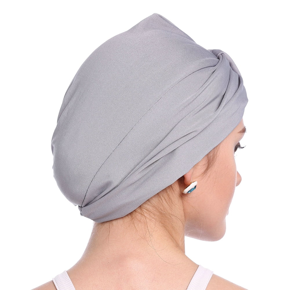 Download Akoyovwerve Women'S Solid Color Simple Modal Turban Hat Hair Loss Chemo Krebs Cap - Walmart.com ...