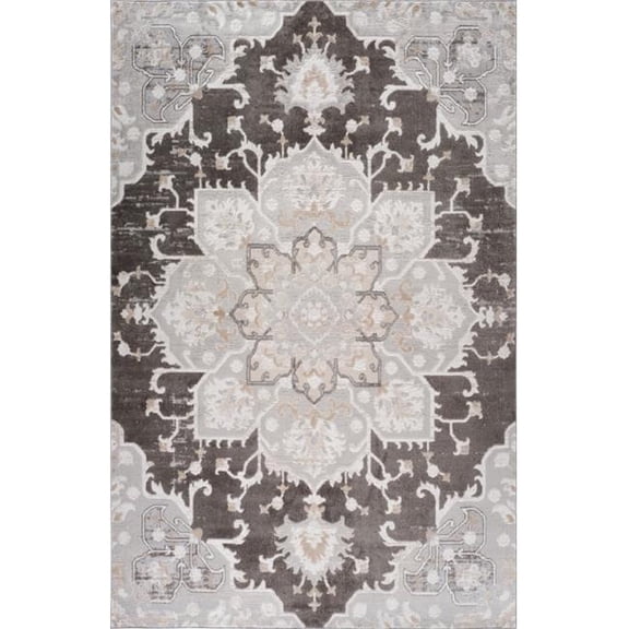 4' X 6' Gray and Brown Southwestern Distressed Area Rug