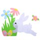 thumbnail image 1 of Decoración de Pascua con telas no tejidas decorativas, decoración de ventanas con conejito y huevo de Pascua, decoración de puertas fácil de aplicar para las festividades de primavera, 1 of 8