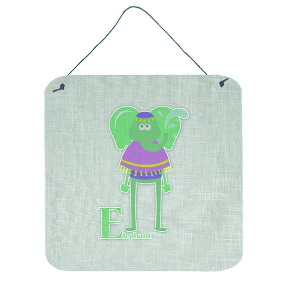 Carolines Treasures BB5730DS66 Alphabet E for Elephant Wall or Door Hanging Prints 6HX6W multicolor