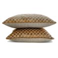 thumbnail image 4 of The HomeCentric Decorative Pillow Covers Brown Pack of 2, 12"x16" (30x40 cm) Lumbar Pillow Cover, Velvet Lattice, Textured, Velvet, Geometric Oblong Cushion Covers, Geometric Modern - Marvel Brown, 4 of 5