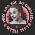 thumbnail image 2 of Junior's Mean Girls Valentine's Day Why Are You So Obsessed With Me Sweatshirt Charcoal Medium, 2 of 2