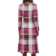 thumbnail image 5 of Women's Fall Boho Floral Print V-Neck Dress Plus Size Flowy Casual V Neck Wrap Dress Casual Vacation Dress Trendy Lightweight Breathable Dress, 5 of 6