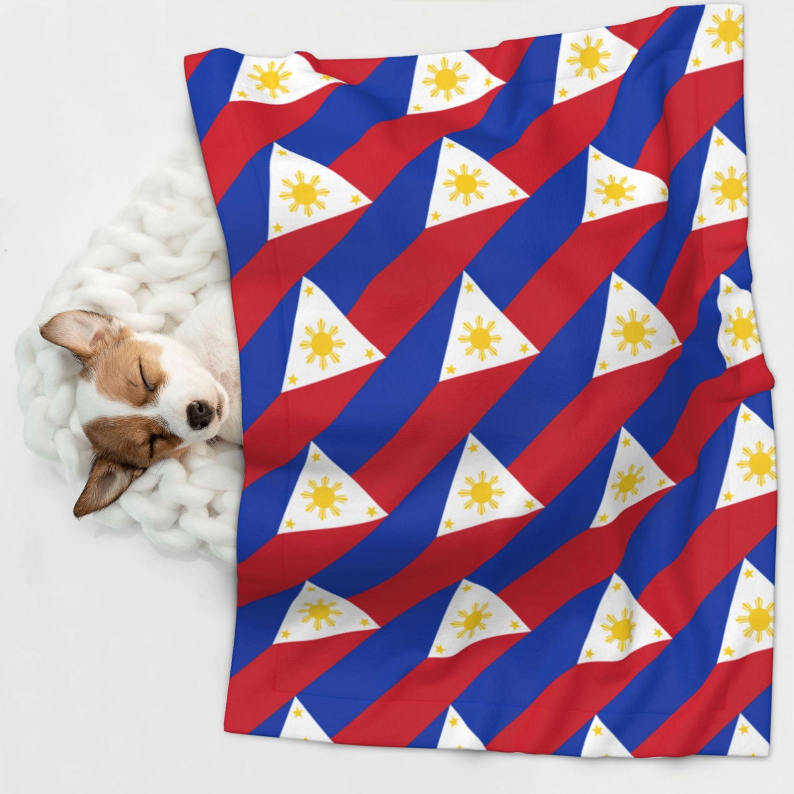 Flannel Throw Dog Blanket Philippines Flag Soft Warm Print Pet Blankets for Small Dog Cat Puppy