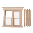 thumbnail image 2 of Casa de muñecas Ventana en miniatura Juego de imaginación Simulación de decoración de madera para la escena de la Decoración Muñeca Ornamento, 2 of 5