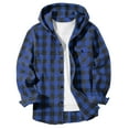 thumbnail image 3 of BFHHYA Kids Girls Boys Plaid Shirt Jacket Classic Long-Sleeve Button-Down Hooded Shirt with Pockets, for Casual Fall Layered Wear (4-15Y), 3 of 5