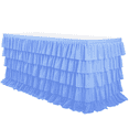 thumbnail image 2 of CSSJKYJ Blue Table Skirt Tutu Ruffled Tablecloth for Classroom Teacher Desk Skirt Supplies for Princess Women Birthday Party Cake Dessert Decorations, 6FT（2pcs）, 2 of 7
