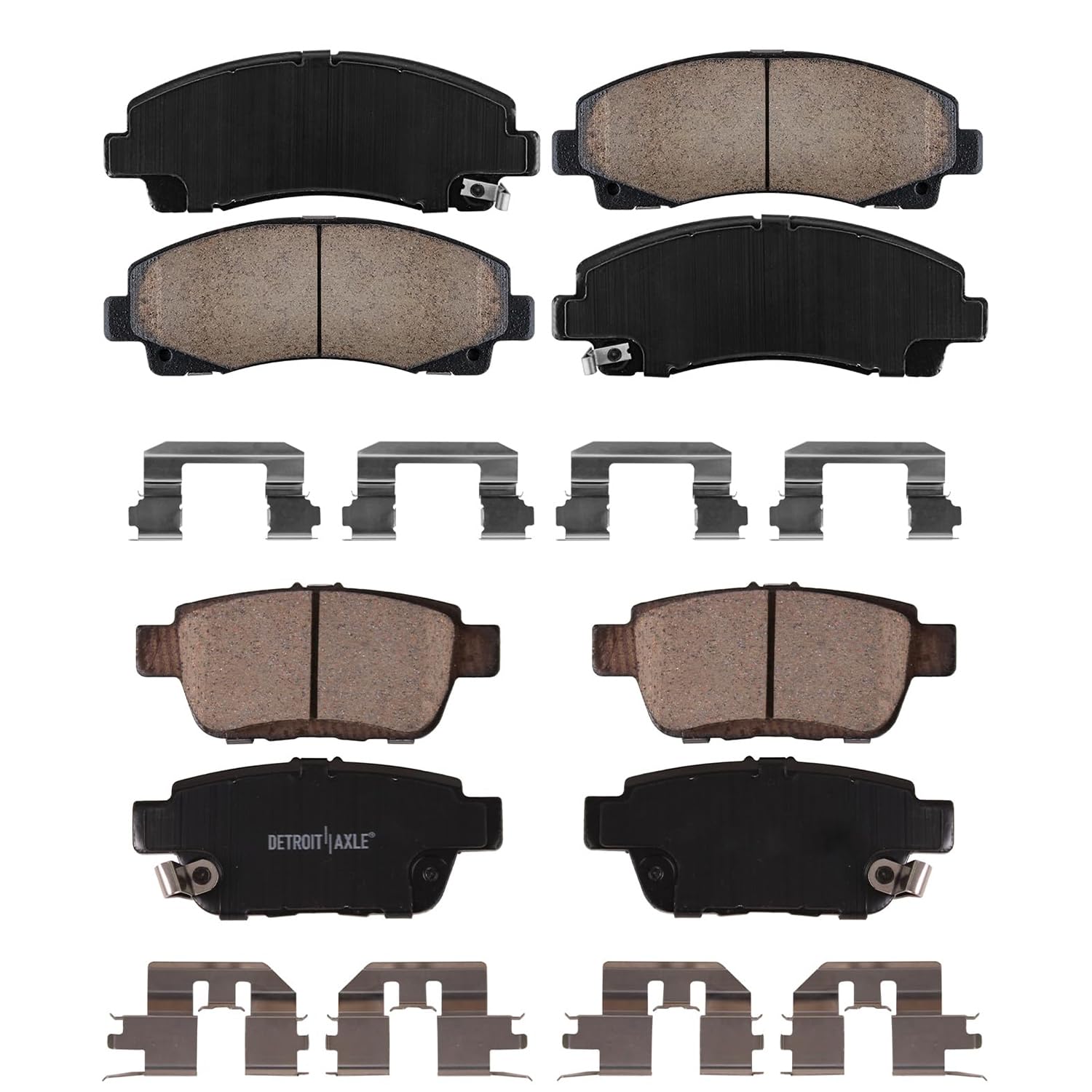 Front And Rear Ceramic Brake Pads Kit For 2006-2014 Honda Ridgeline & Acura TL – Hardware & Lube Included