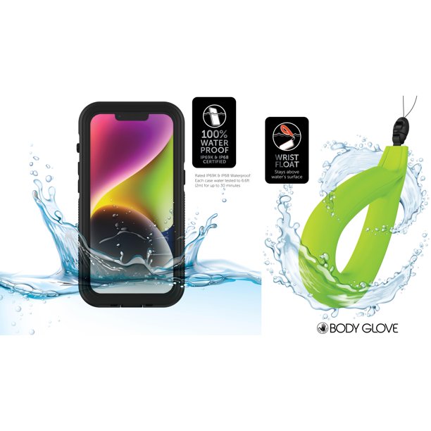 Body Glove Tidal Waterproof Phone Case for iPhone 14 and Wrist Float