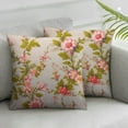 thumbnail image 2 of WERPE  Floral Throw Pillow Cushion Cover, Shabby Form Style Flowers Blossoms on Branches Spring Theme Nature Pattern, Decorative Square Accent Pillow Case, 2pcs  Pink Green, 2 of 6