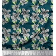 thumbnail image 1 of Soimoi Cotton Duck Fabric Leopard Skin,Leaves & White Flower Floral Fabric Prints by Yard 42 Inch Wide, 1 of 1