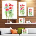 thumbnail image 3 of Red Poppy Flowers Watercolor Sketch - Large Floral Canvas Art Print, 3 of 4
