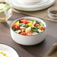 thumbnail image 6 of vancasso 18 Pieces Dinnerware Sets, Plates and Bowls Set for 4, Porcelain Dinner Set, White with Black Rim, 6 of 9