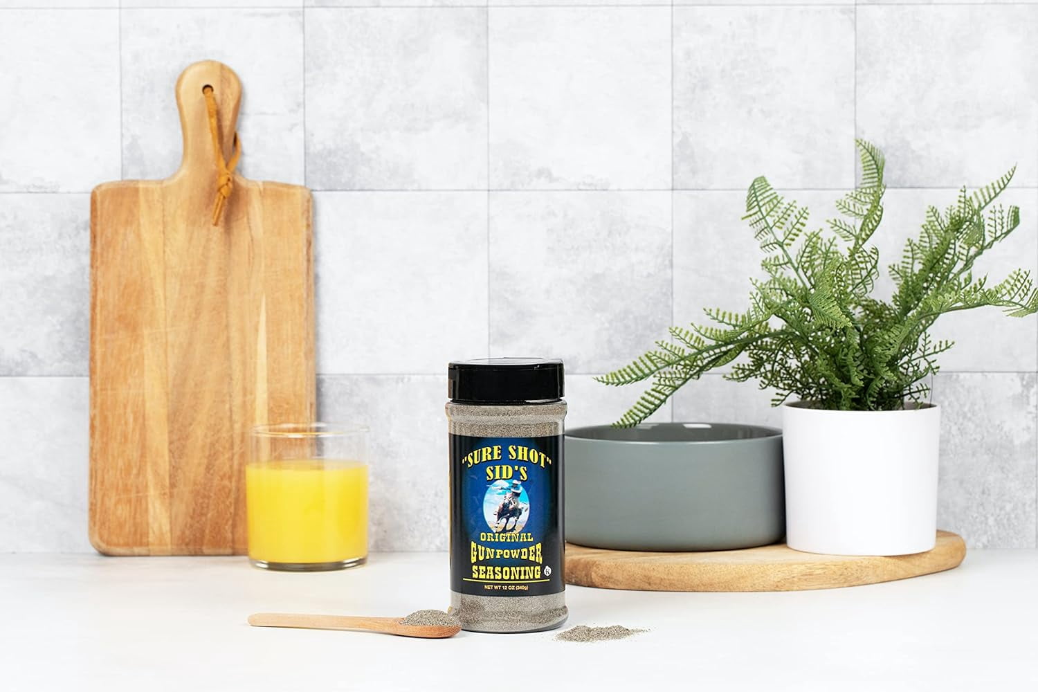 Sure Shot Sid’s Original Gunpowder Seasoning – All-Purpose BBQ Rub & Grill Seasoning with Activated Charcoal, 12 oz