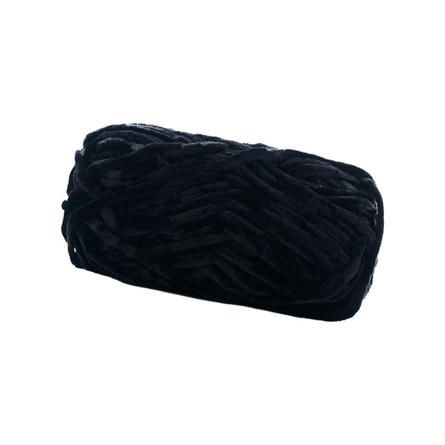 Hilo de lana grueso para tejer a mano, 80 m, hilo de lana gigante voluminoso, hilo voluminoso para tejer a mano. Negro