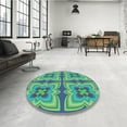 thumbnail image 4 of Ahgly Company Machine Washable Indoor Rectangle Transitional Steel Blue Area Rugs, 3' x 5', 4 of 7