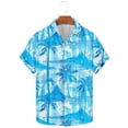 thumbnail image 4 of Blusa y camisa de manga corta con cuello vuelto para hombre, camisa hawaiana informal con estampado floral, camisa de manga corta con solapa, blusa, camisa de poliéster para hombre, 4 of 6