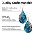 thumbnail image 3 of 925 Sterling Silver Abalone Shell Dangle Drop Elegant Earrings Costume Jewelry for Women Birthday Christmas Gifts for Women, 3 of 12