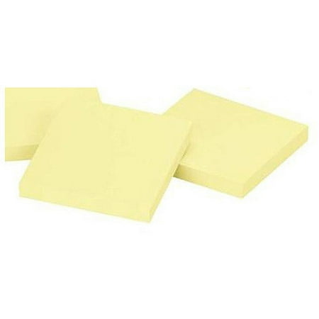 School Smart Self Adhesive Sticky Notes, 3" x 3", Yellow, 24-Pack